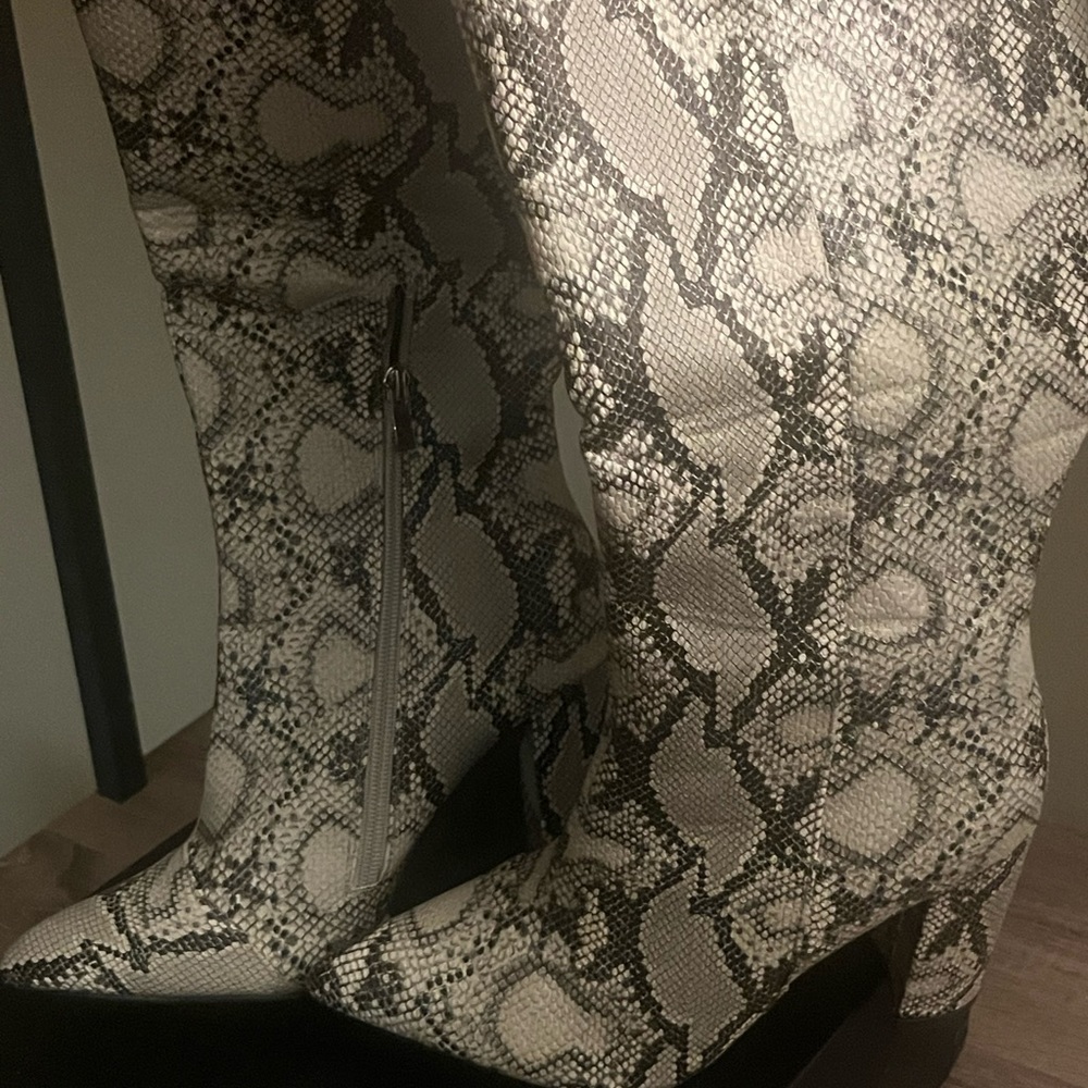NEVER WORN Anaconda Heeled Boots